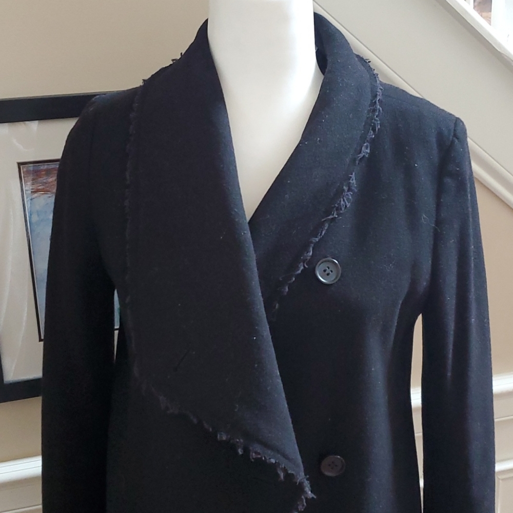H&M Black Abstract Long Jagged Jacket Blazer - Picture 2 of 4